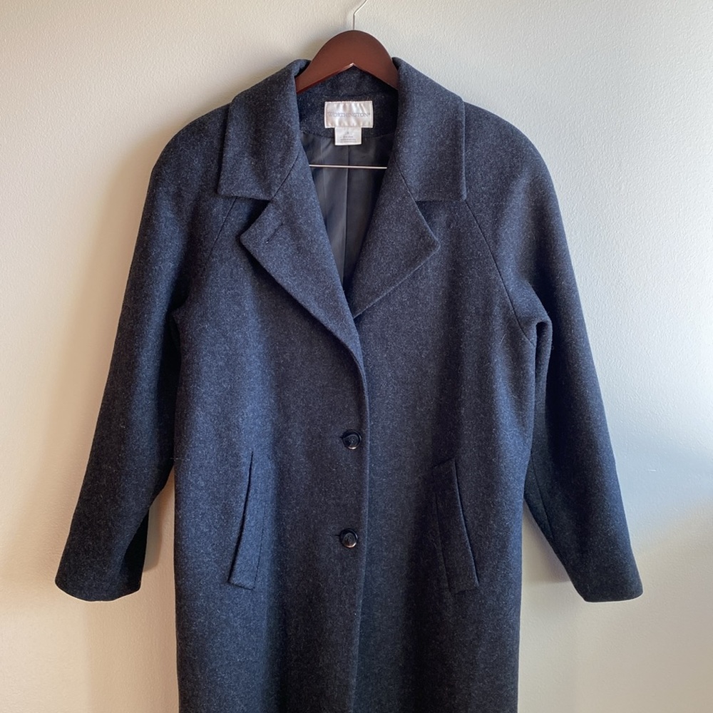 Worthington 100% Wool Coat Size 8 Black - Picture 2 of 12